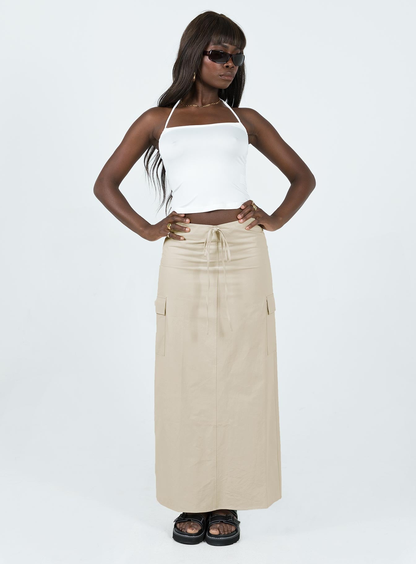 product Giddings Cargo Maxi Skirt Beige Princess Polly  Maxi 