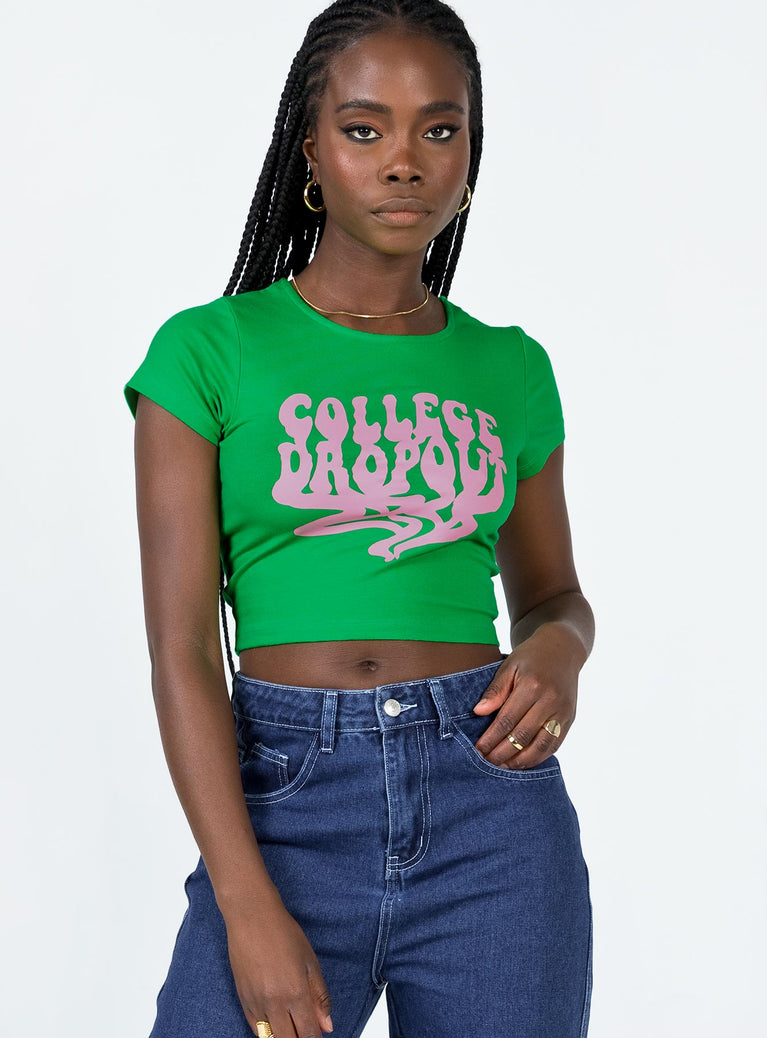 College Dropout Tee Green