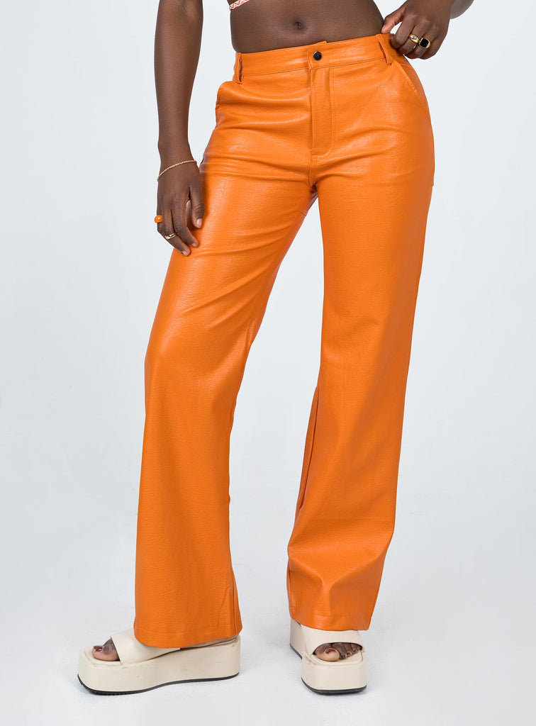 Ashlea PU Pants Orange
