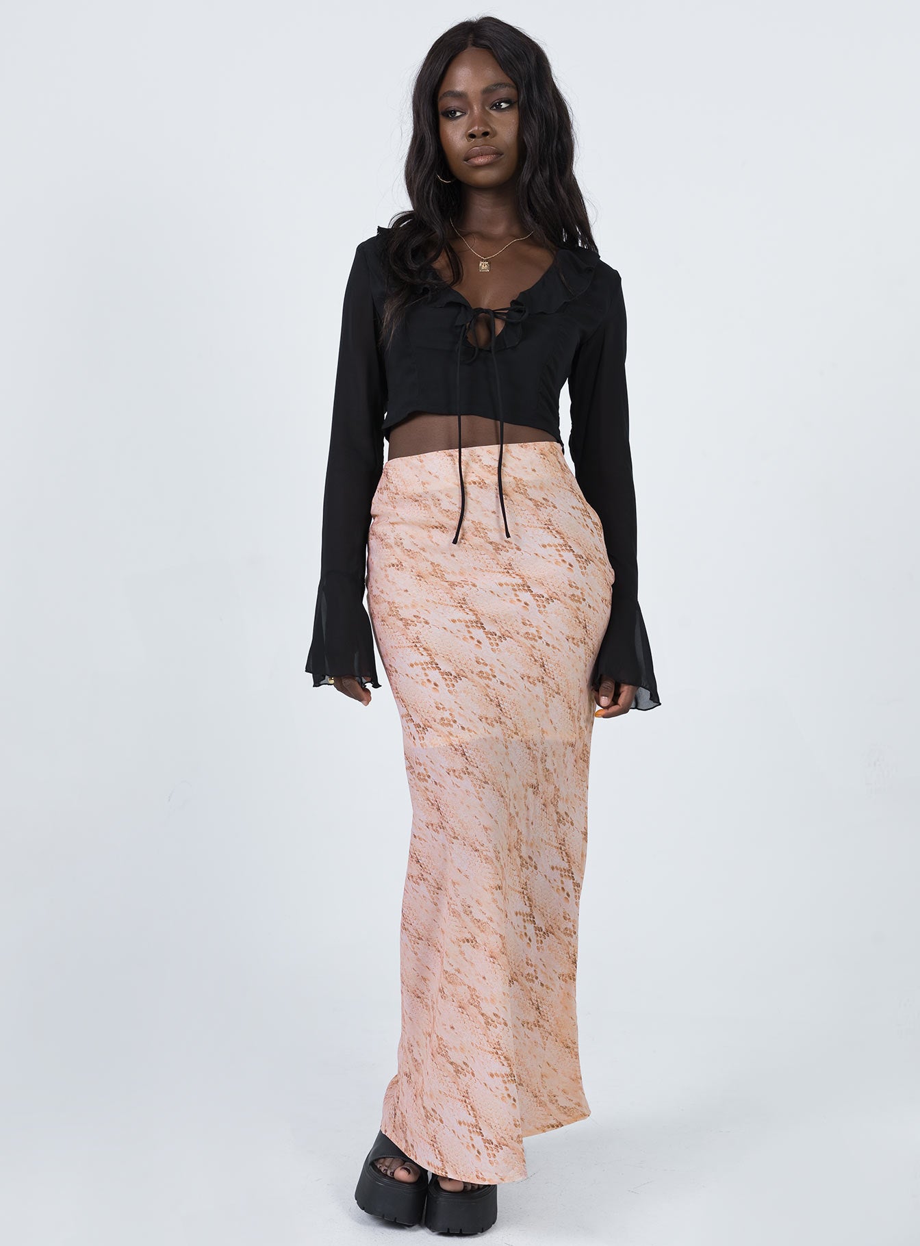 Snake maxi hot sale skirt