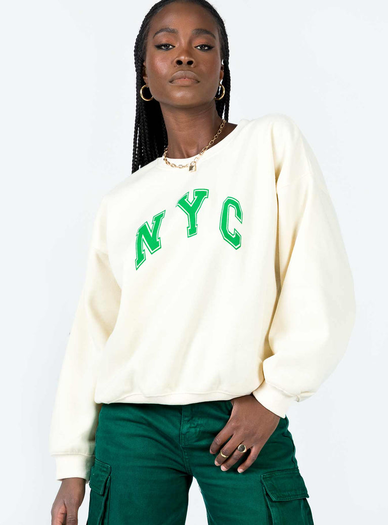 NYC Sweatshirt Beige Princess Polly  regular 