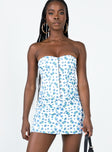 Princess Polly Sweetheart Neckline  In The Moment Strapless Mini Dress White / Blue