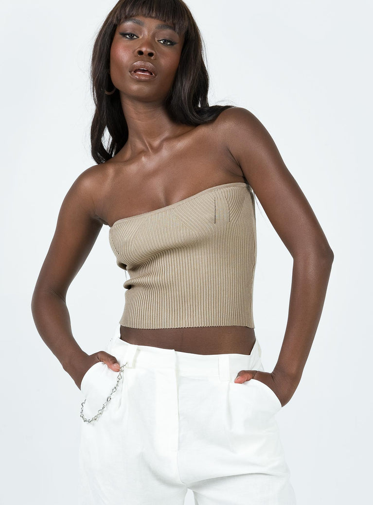 Tube top Ribbed knit material Good stretch