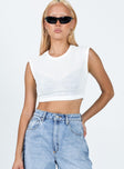 Top Knit material Slightly sheer Cropped fit