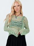 Asher Cropped Sweater Sage Princess Polly  long 