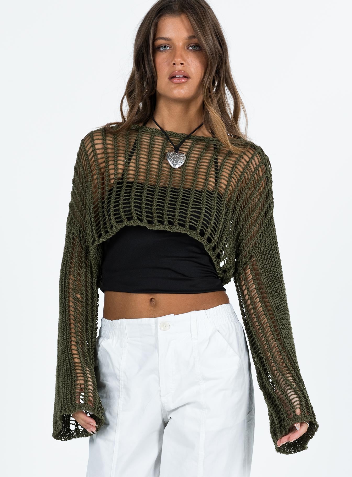 The kennedy cropped sweater olive