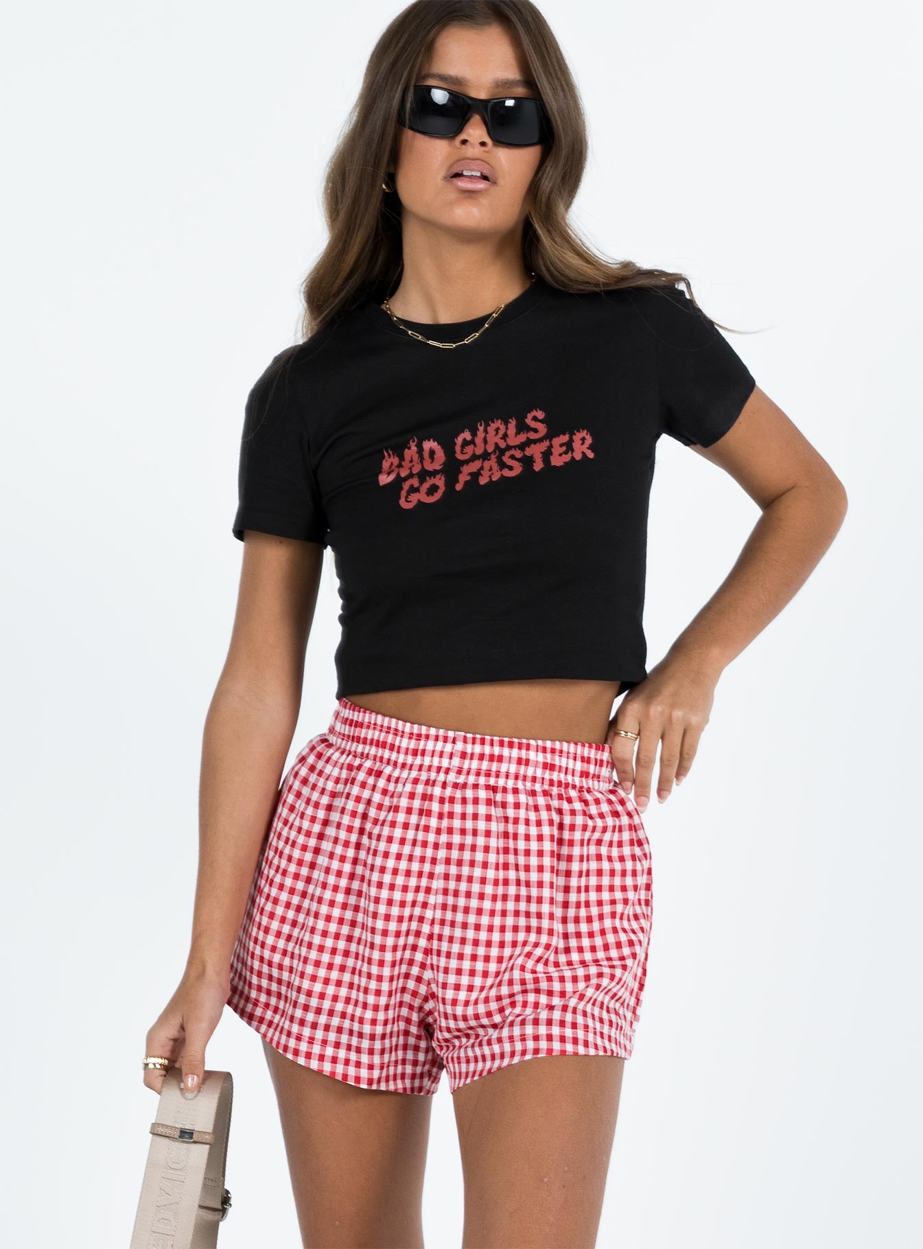 Beach house shorts red / white gingham