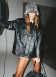 Callie Faux Leather Jacket Black