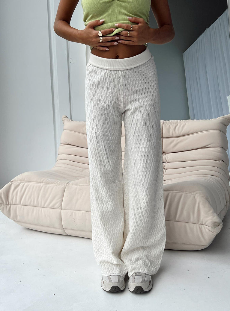 Omari Knit Pants White