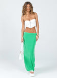   front view of model wearing Princess Polly Viviana Midi Skirt Green Maxi 