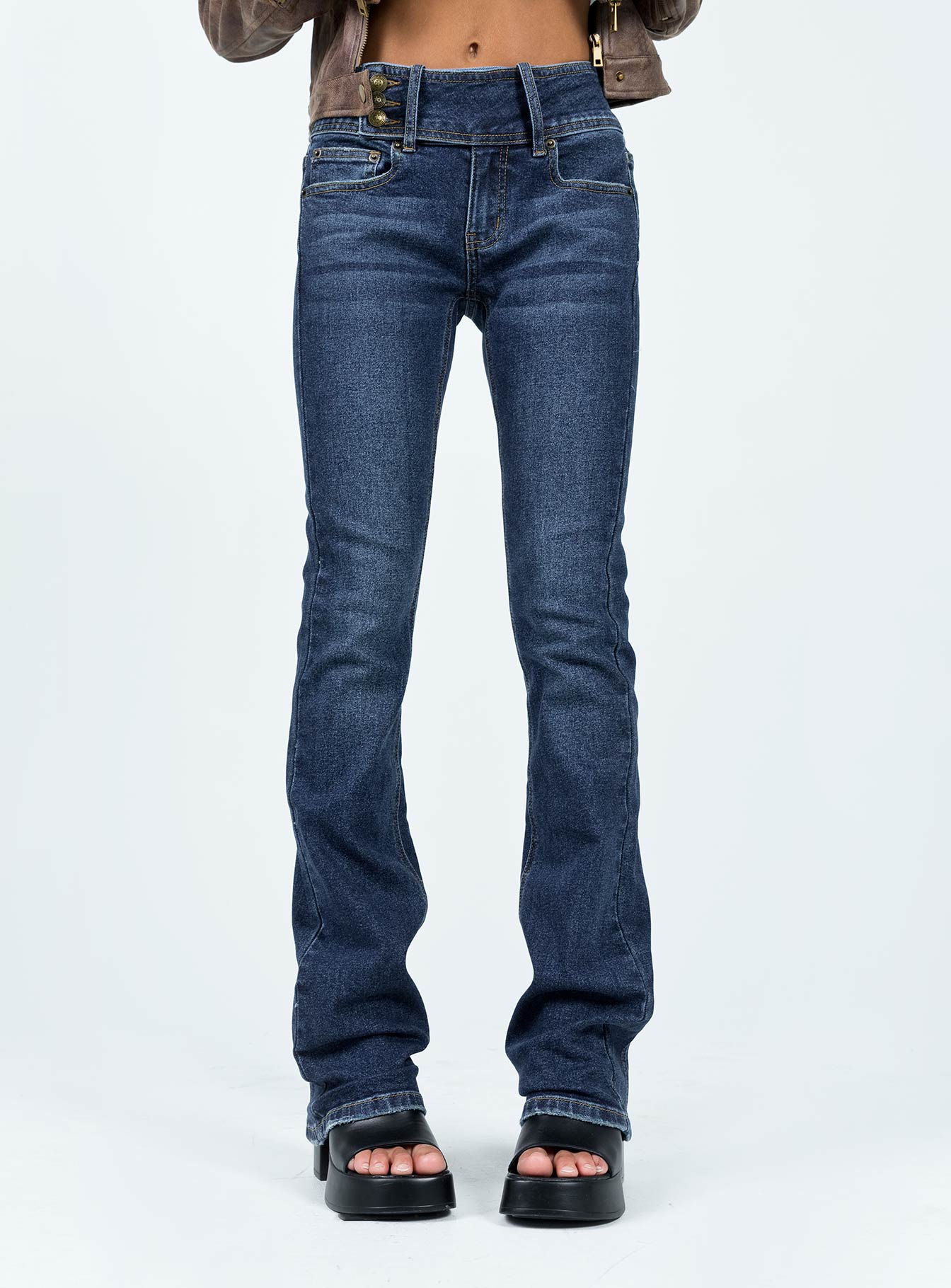 Rourke Low Waist Jeans Dark Wash Denim