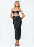 Matching set Silky material Crop top Adjustable shoulder straps Zip fastening at back Maxi skirt Invisible zip fastening at back Slight stretch Lined top