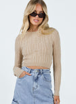 Mccarthy Sweater Beige Princess Polly  Cropped 