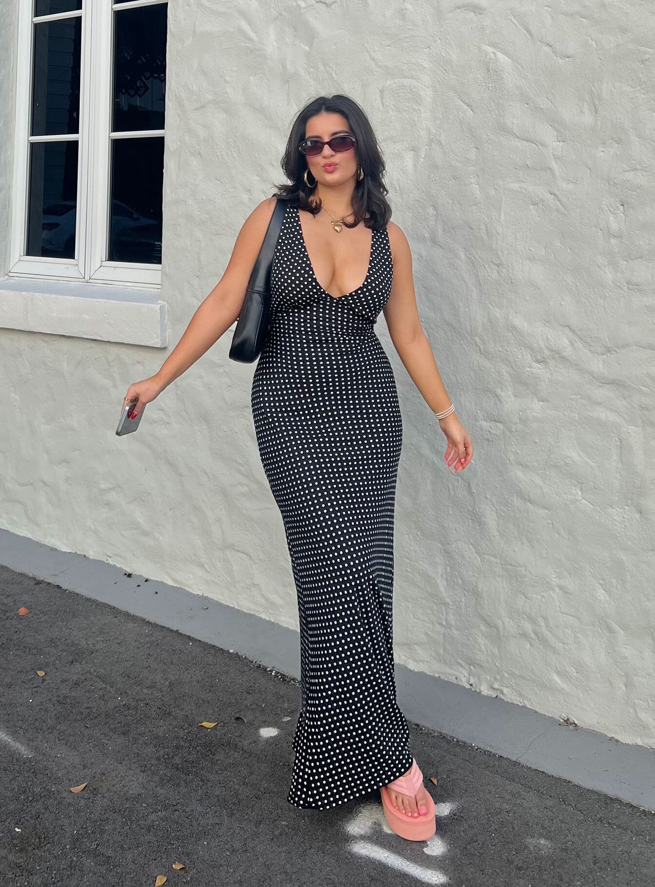 Nellie Maxi Dress | Black Polka Dot | Womens | Princess Polly Lower Impact Nellie Maxi Dress | Black Polka Dot | Womens | Princess Polly Lower Impact
