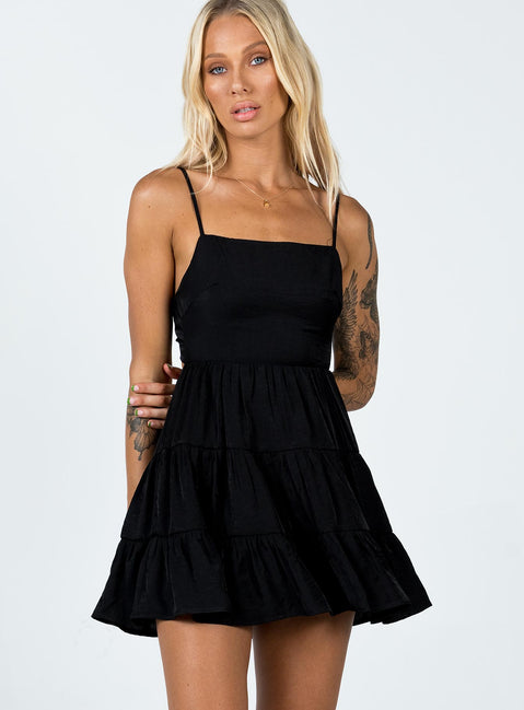 Summer Break Mini Dress Black | Princess Polly Summer Break Mini Dress Black | Princess Polly