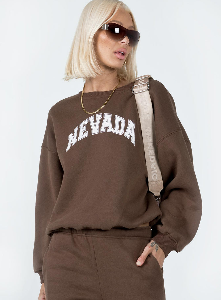 Nevada Sweatshirt Brown Princess Polly  regular 