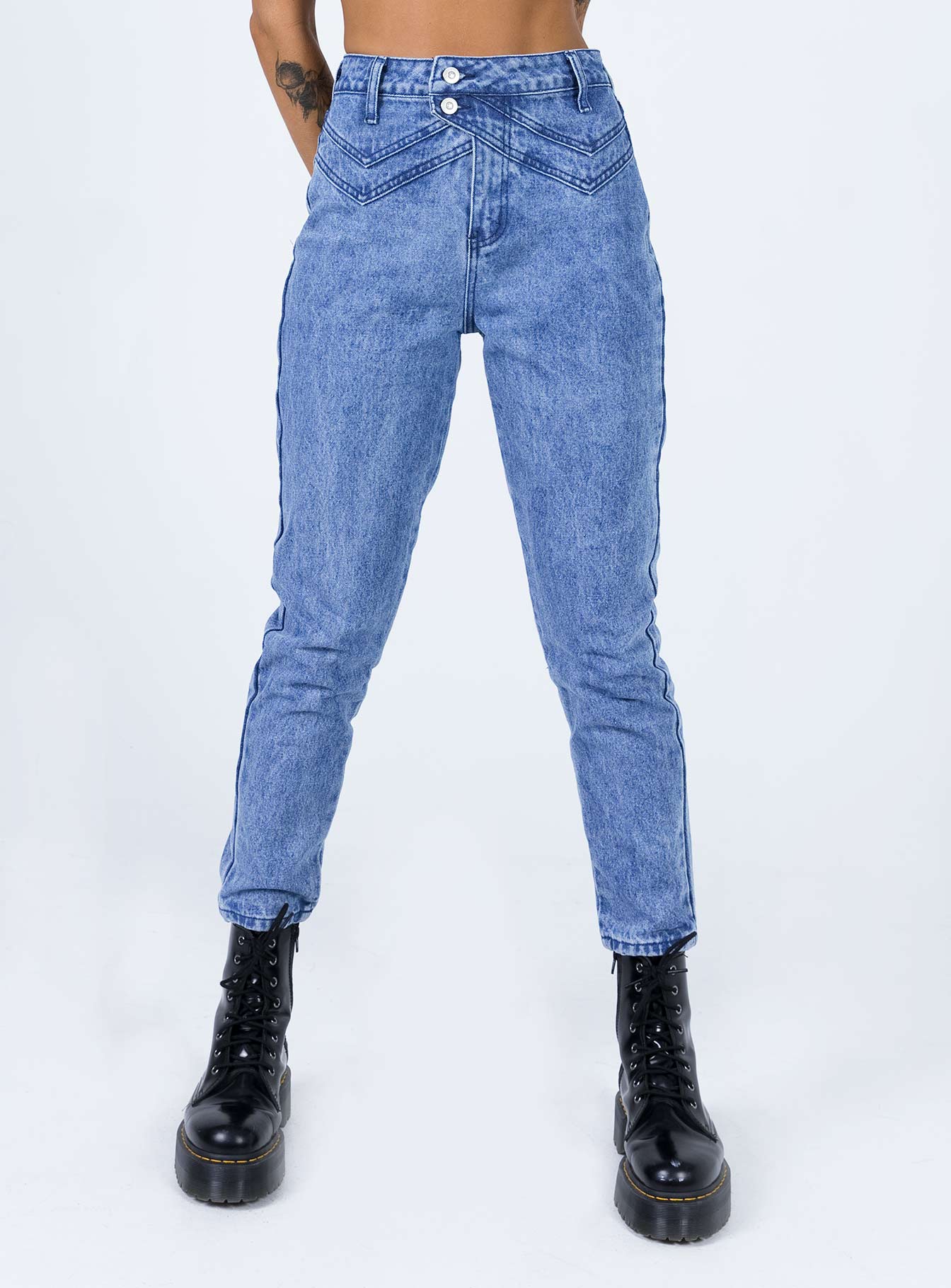 Vernazza yolk detail denim jeans