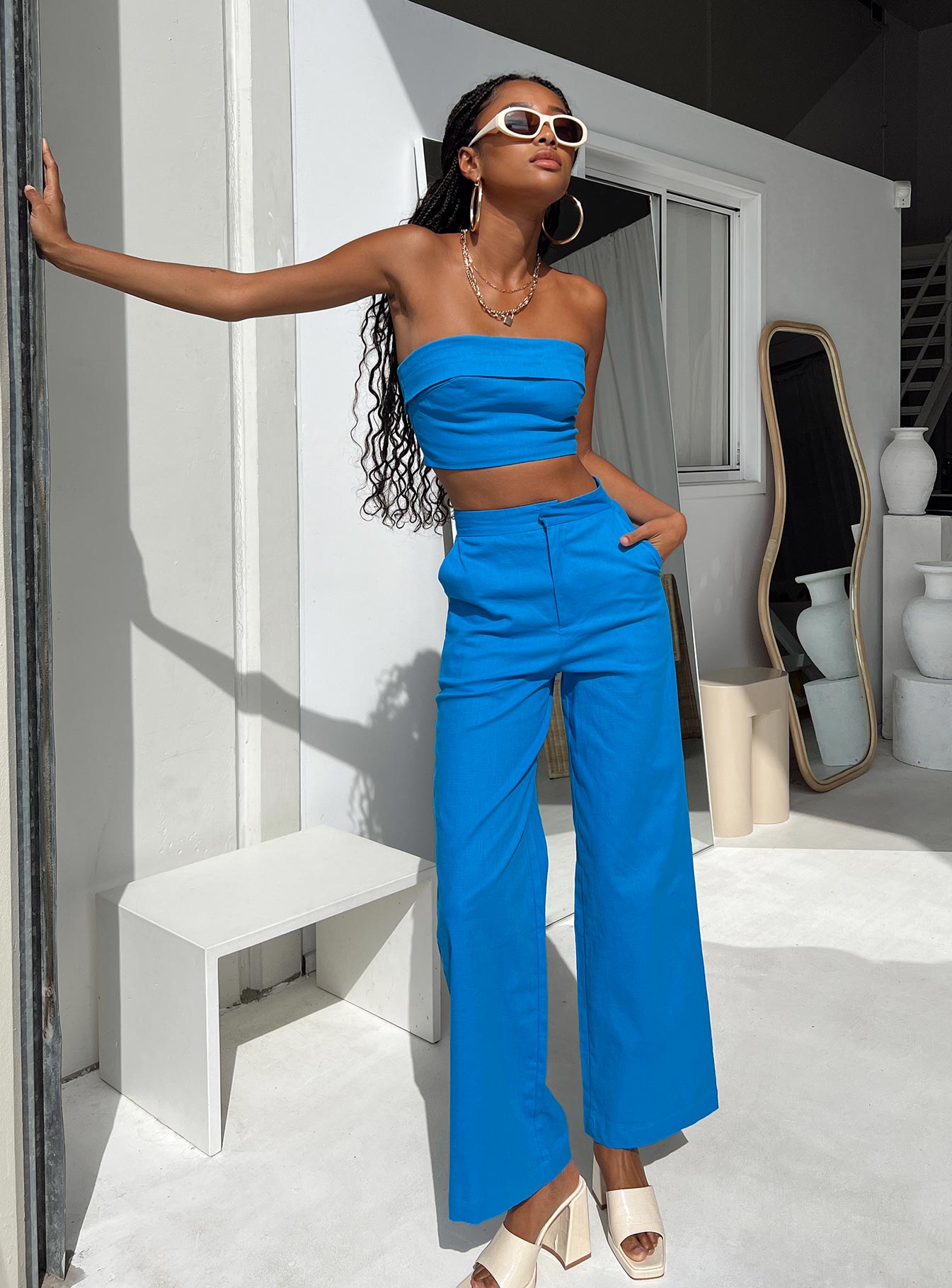 Buy Blue Trousers  Pants for Women by Oxxo Online  Ajiocom