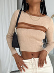 product Princess Polly Full Sleeves Square Neck  Orsette Two Piece Knit Top Beige