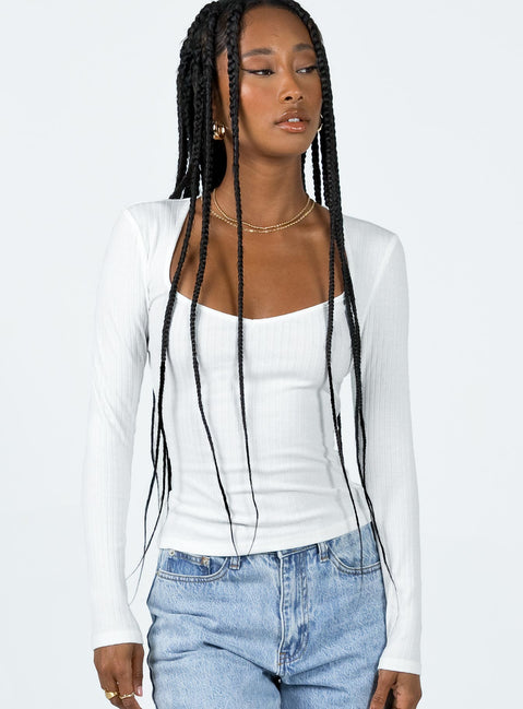 product Princess Polly Full Sleeves Crew Neck  Garcia Long Sleeve Top White