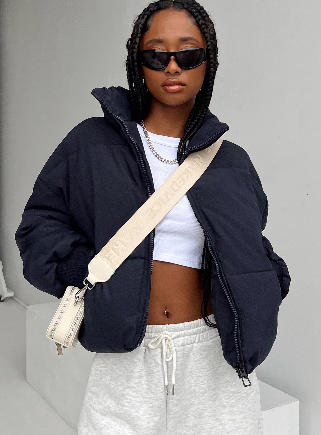 Waist cheap puffer jacket