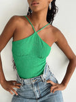 Princess Polly Sleeveless Asymmetric Neckline  Niles Bodysuit Green