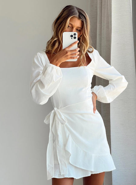 White fashion wrap dress uk