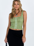 product Princess Polly Sleeveless Square Neck  Lauder Top Green