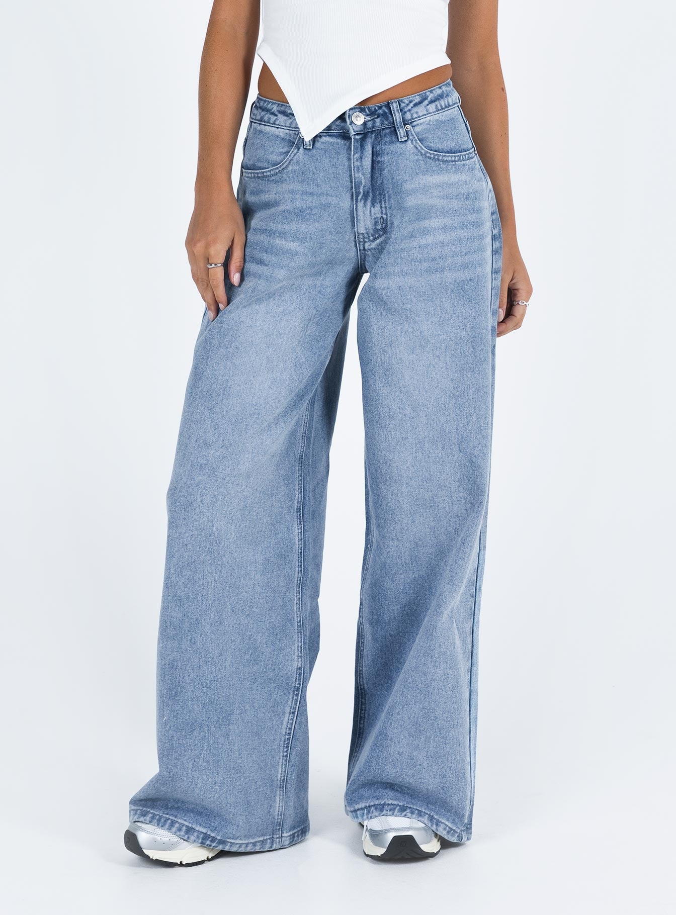 Naylor wide leg jeans light wash denim