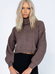 Zita Turtleneck Sweater Brown