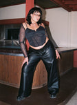 product Princess Polly High Waisted Pants  Torridon Eyelet Belt Faux Leather Pants Black Curve