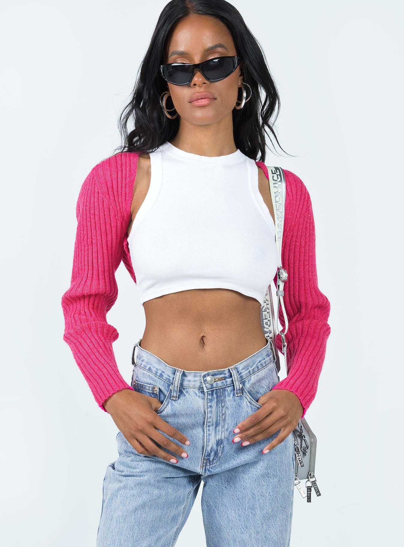 Pink on sale bolero sweater