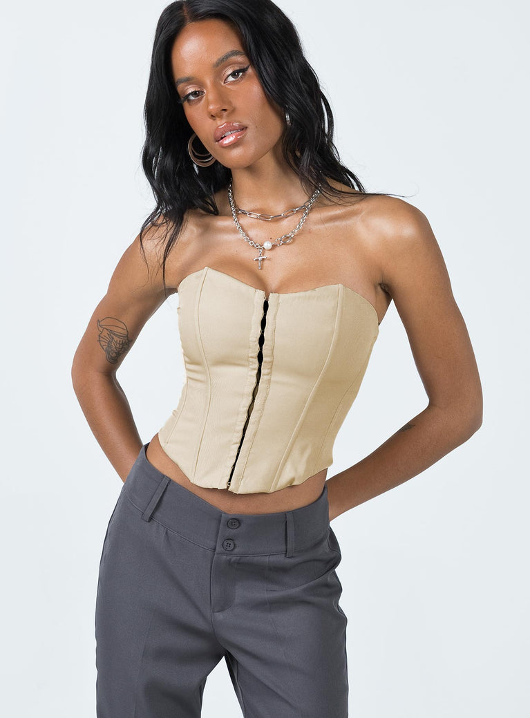 Plus Size Corset Top Fully Boned Stretch Zipper Front Black Womens