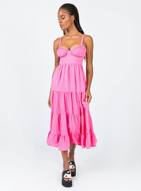 princess polly joella midi dress pink Pink Dress Lookbook: Summer Styles for Night Out, Beach & More!