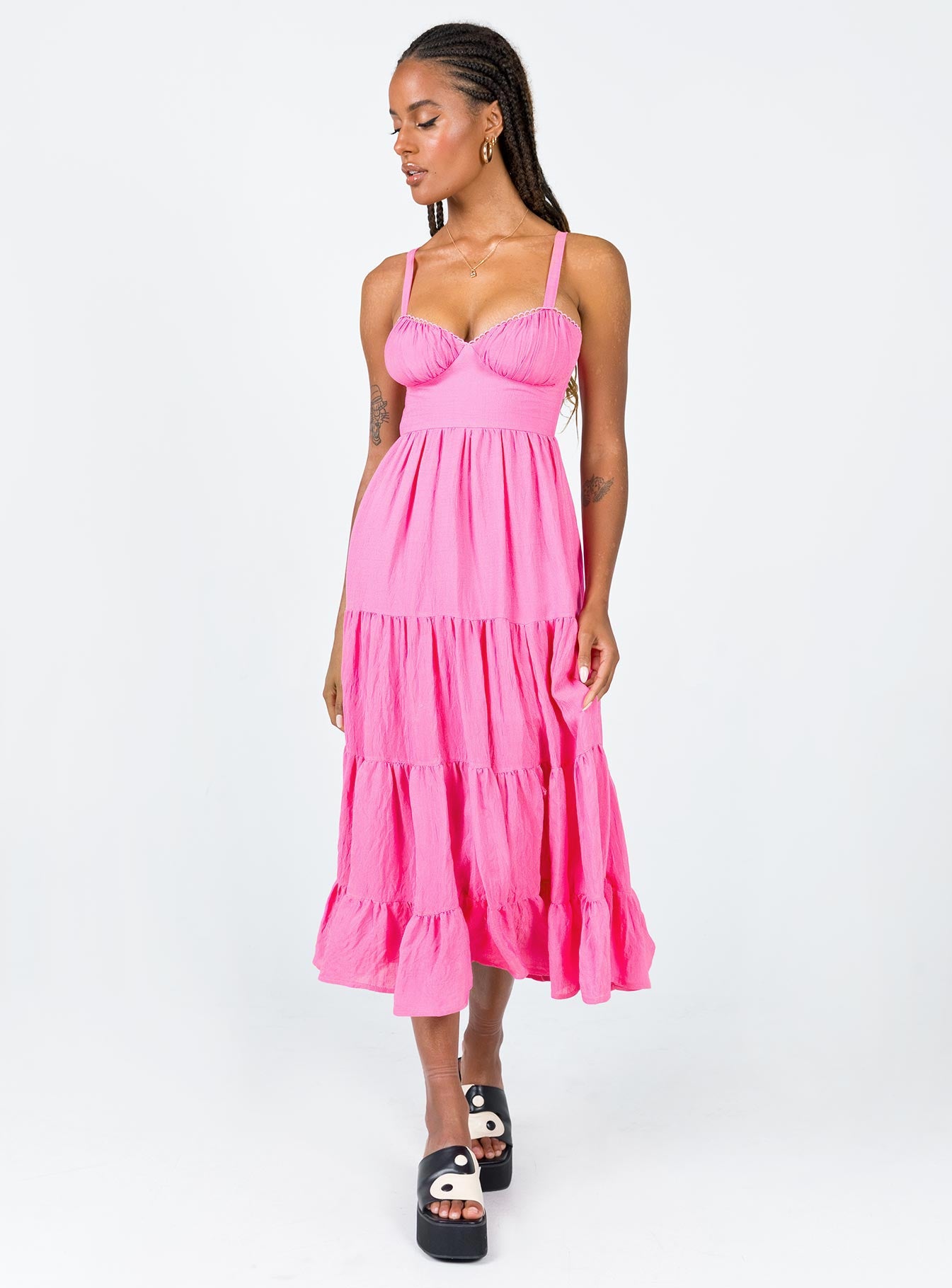 Joella Midi Dress Pink | Princess Polly Joella Midi Dress Pink | Princess Polly
