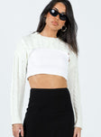 Sandwell Cropped Sweater White Princess Polly  Cropped 