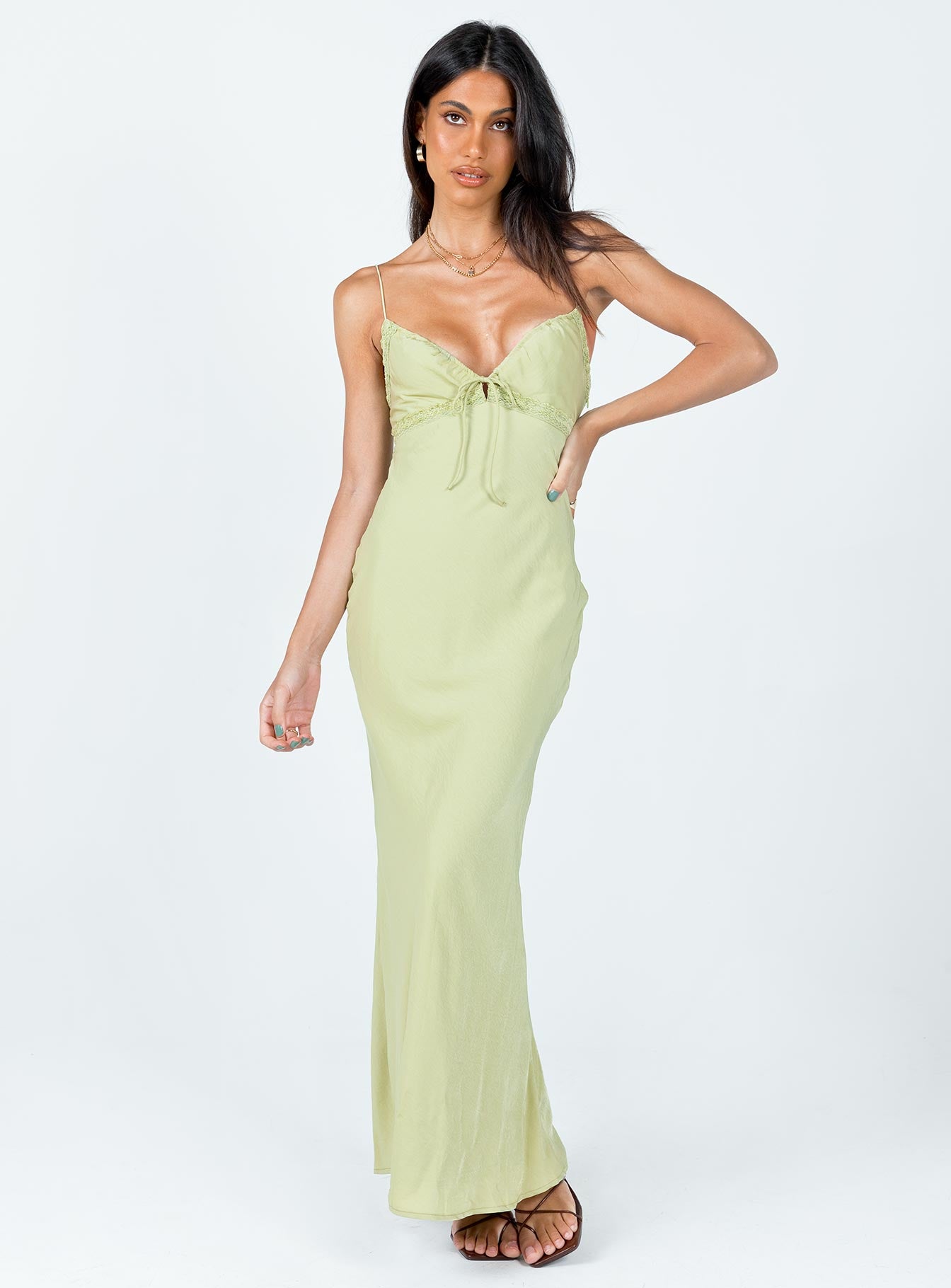 Princess polly hotsell green silk dress