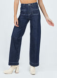 product Princess Polly High Waisted  Pioneer Straight Leg Jeans Denim