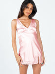 front view of model wearing Princess Polly Athenia Mini Dress Pink 