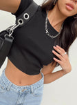 The Classic Cropped Tee Black