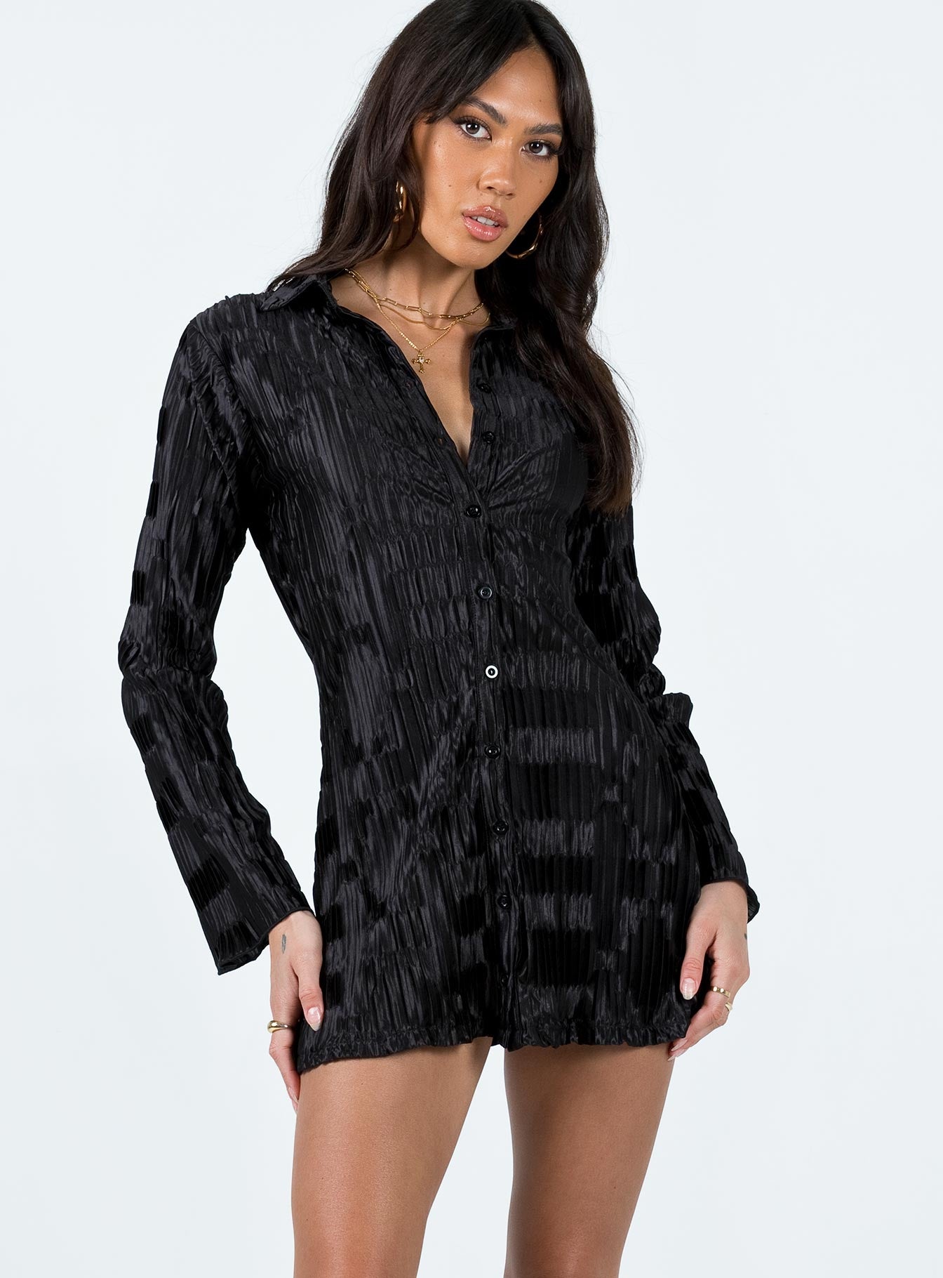 Lila shirt dress black