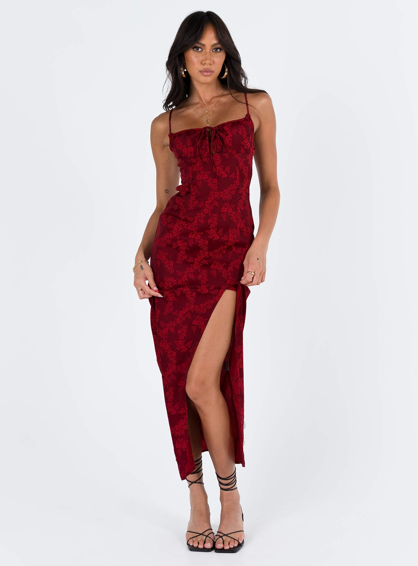 Burgundy shop maxi dress