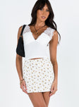 Selby Mini Skirt White / Yellow Princess Polly  Mini 