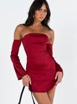 product Princess Polly Asymmetric Neckline  Amalea Mini Dress Burgundy