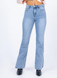 Princess Polly High Waisted  Tampico Flare Leg Denim Jeans