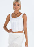 product Princess Polly Sleeveless Scoop Neck  Lorinda Top White