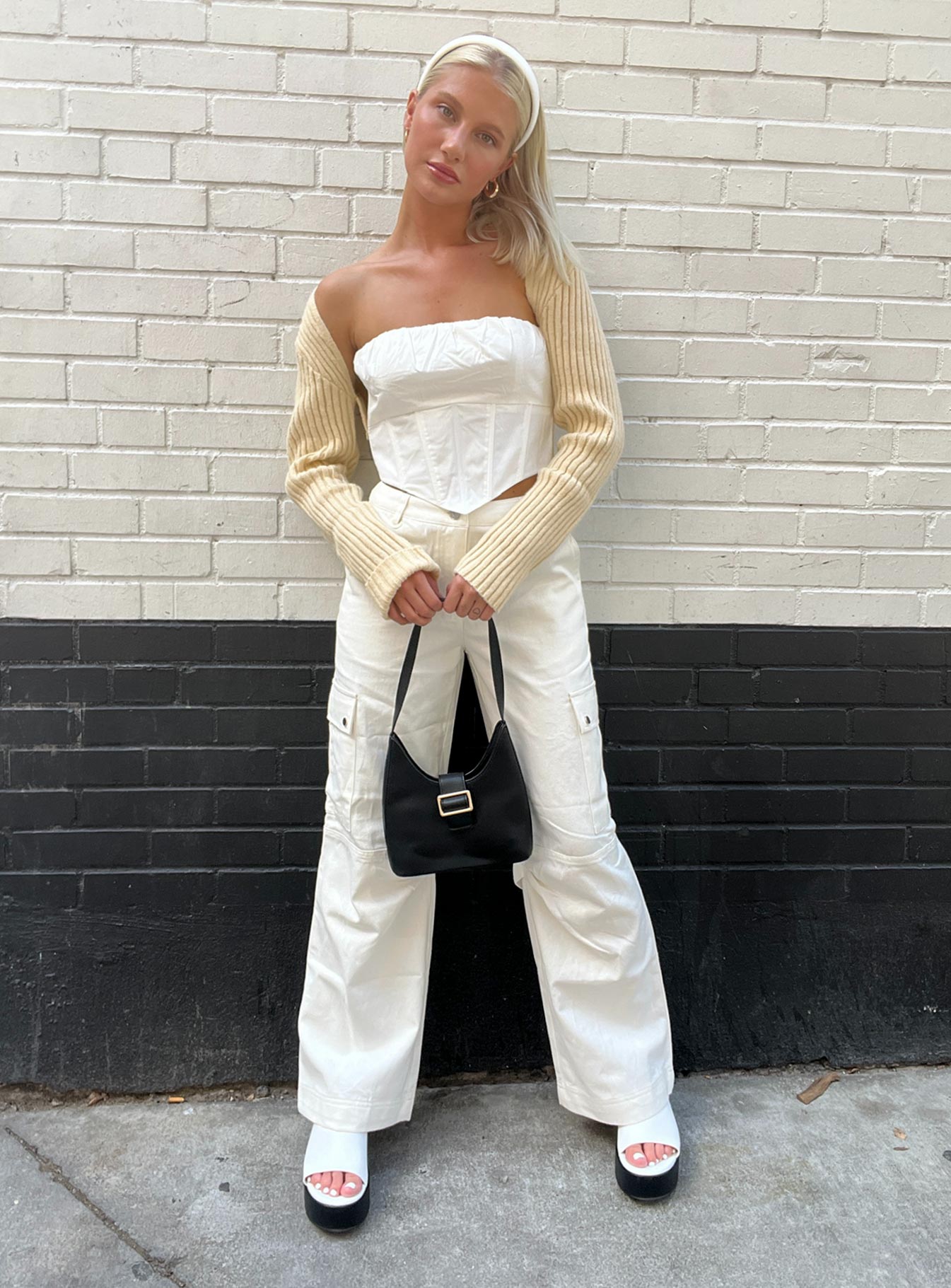 Petite white discount cargo pants