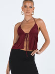 product Princess Polly Sleeveless Scoop Neck  Chantria Top Burgundy