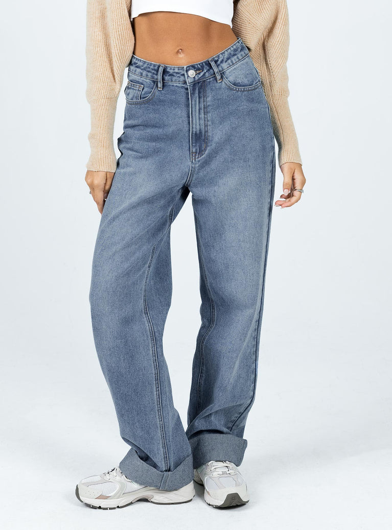 Zeira Wide Jeans Mid Wash Denim