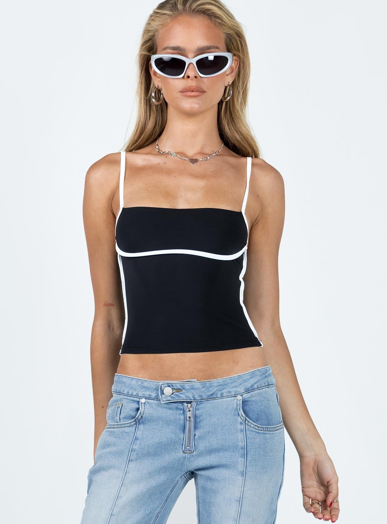 Maidenwell contrast top black